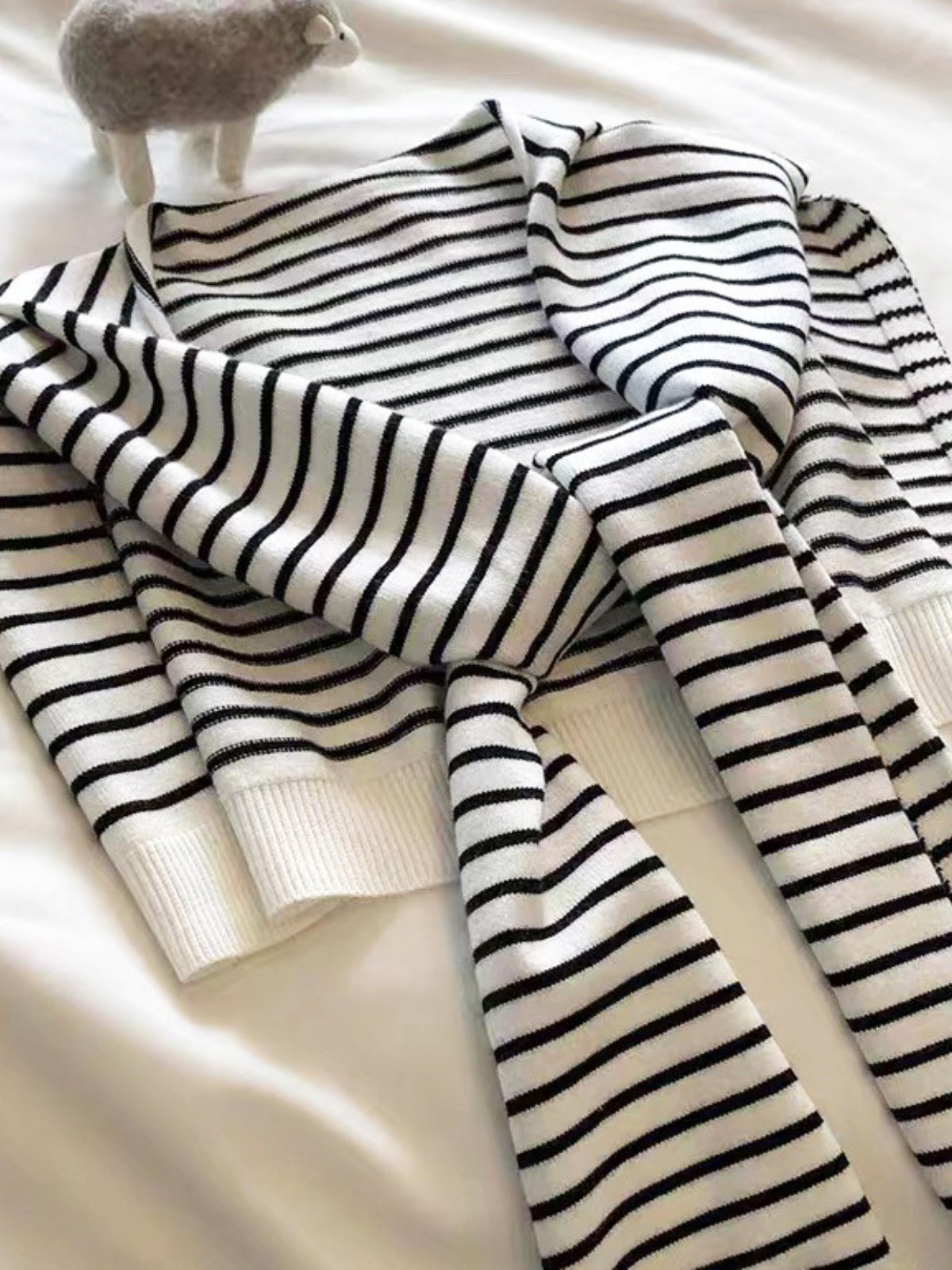 The Nicole Striped Contrast Knit Wrap