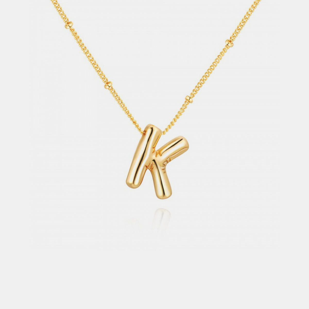 Izabella Collection Gold-Plated Bubble Initial Necklace