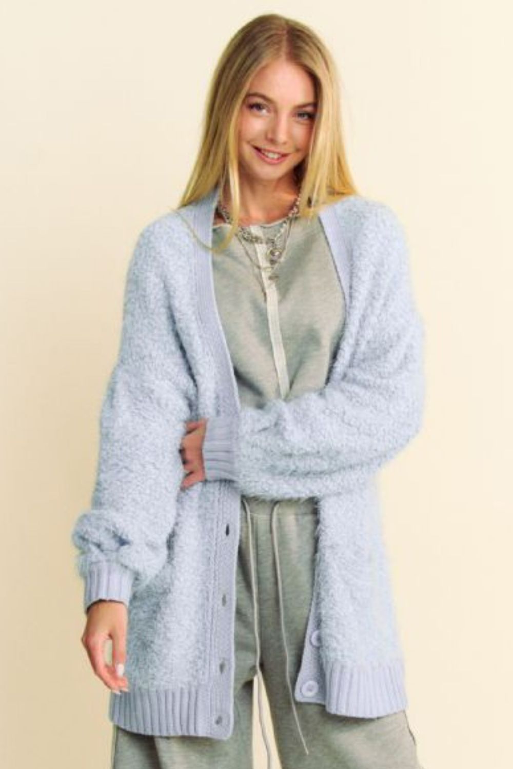 The Heather Button Up Long Sleeve Cardigan