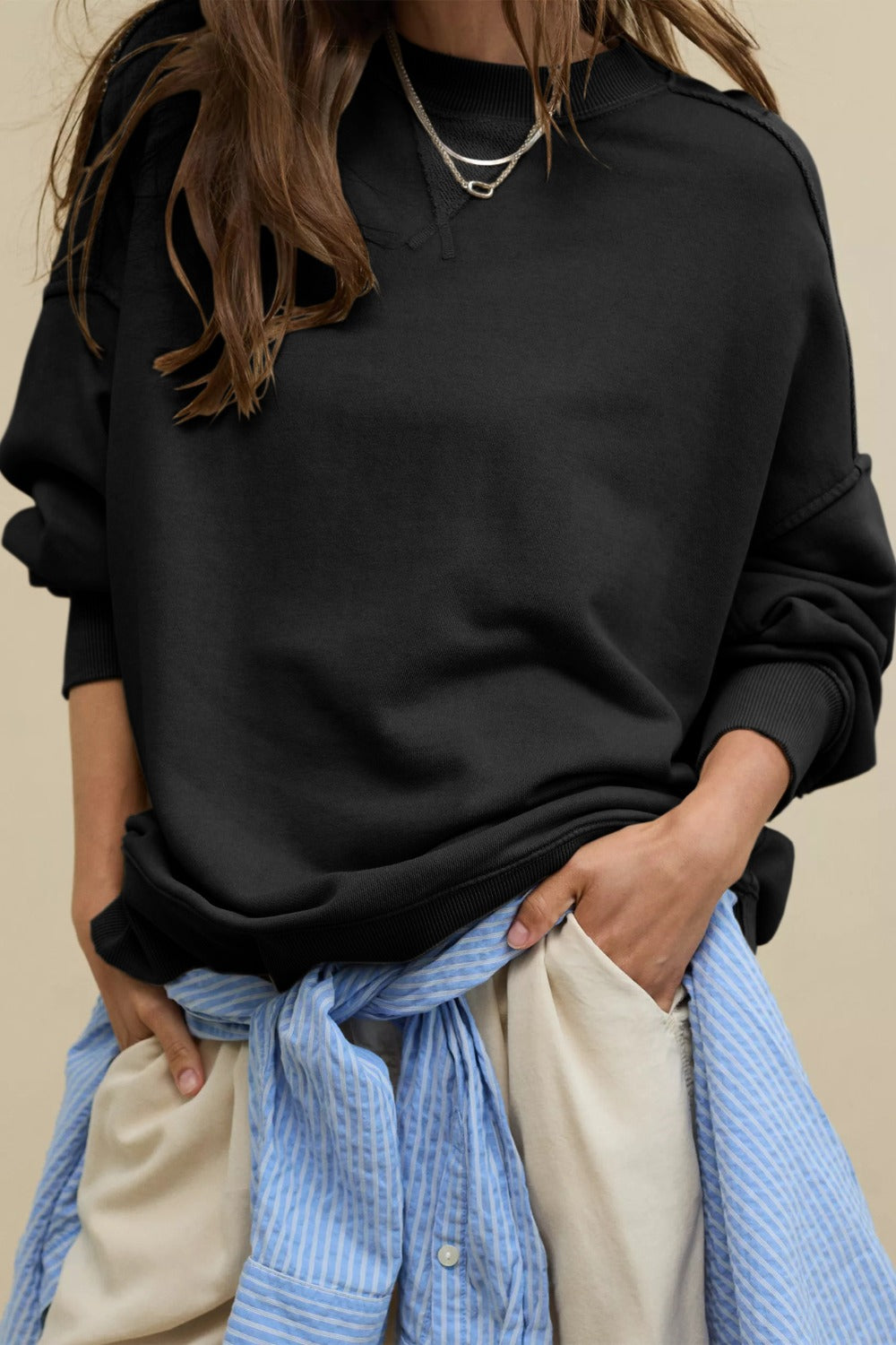 The Delaney Round Neck Long Sleeve Sweatshirt