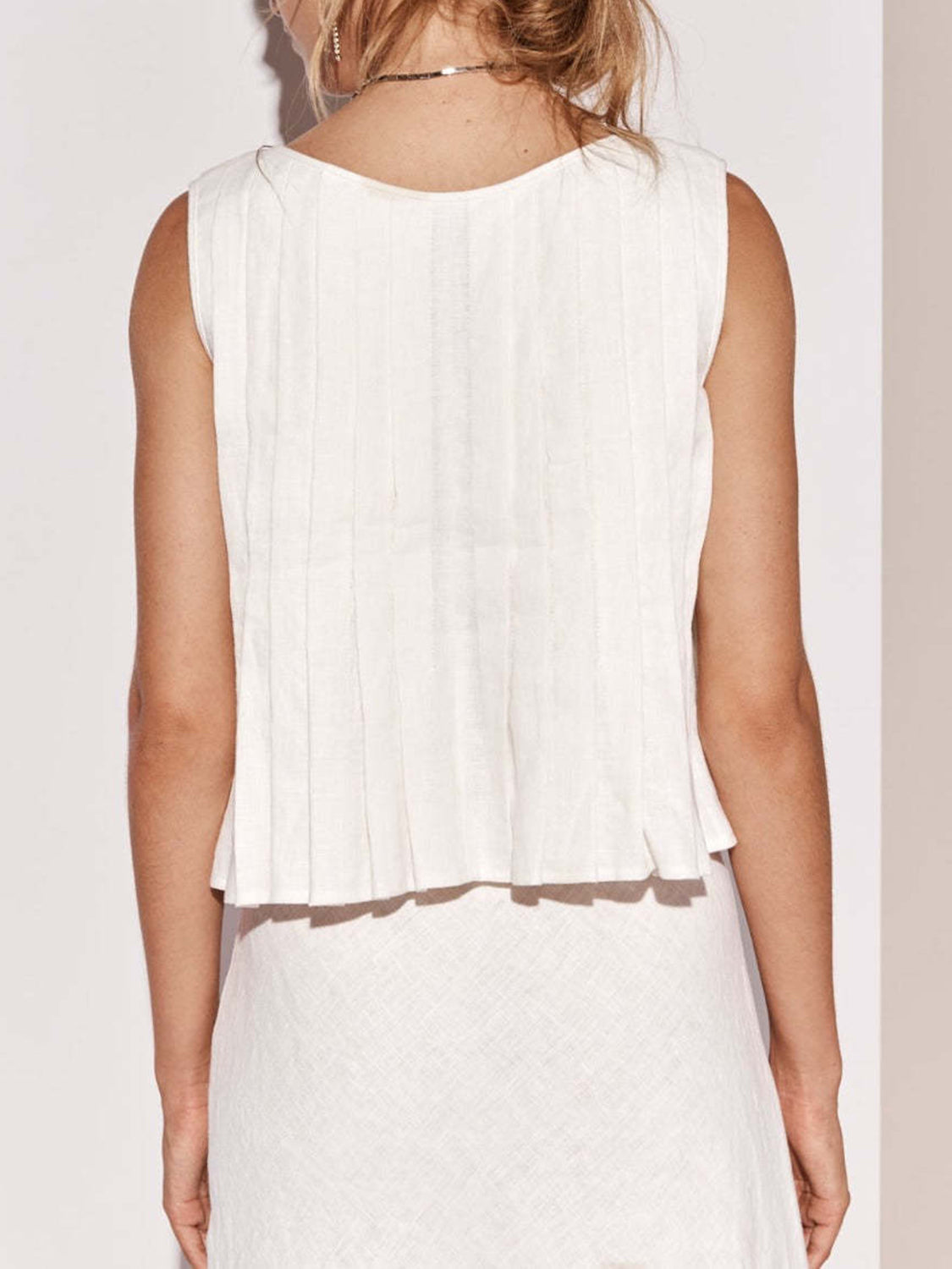 The Holly Pleated Tied Round Neck Vest