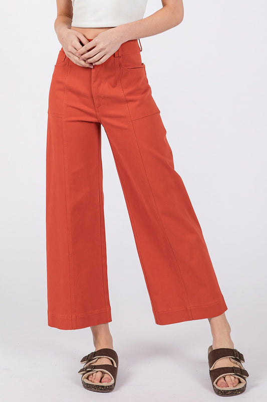 The Amanda Wide Leg Cropped Pants