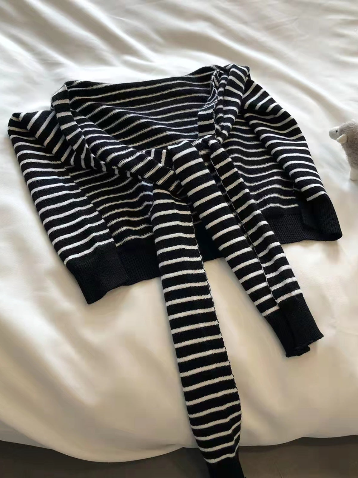 The Nicole Striped Contrast Knit Wrap