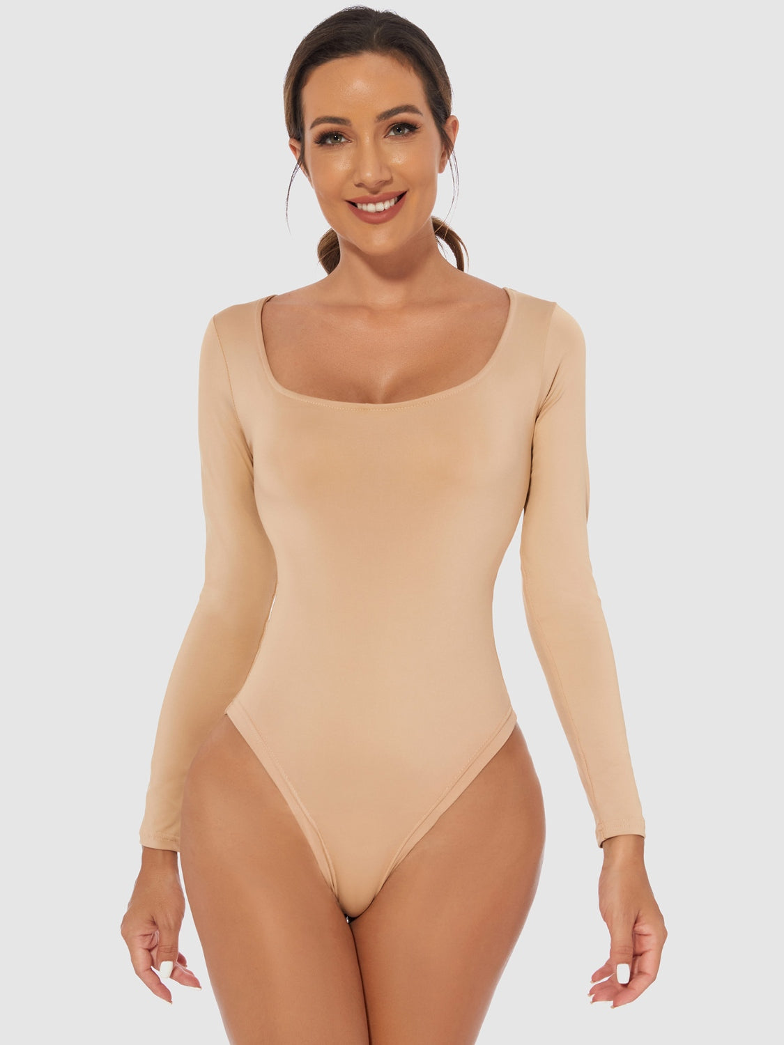 The Zoe Scoop Neck Long Sleeve Bodysuit