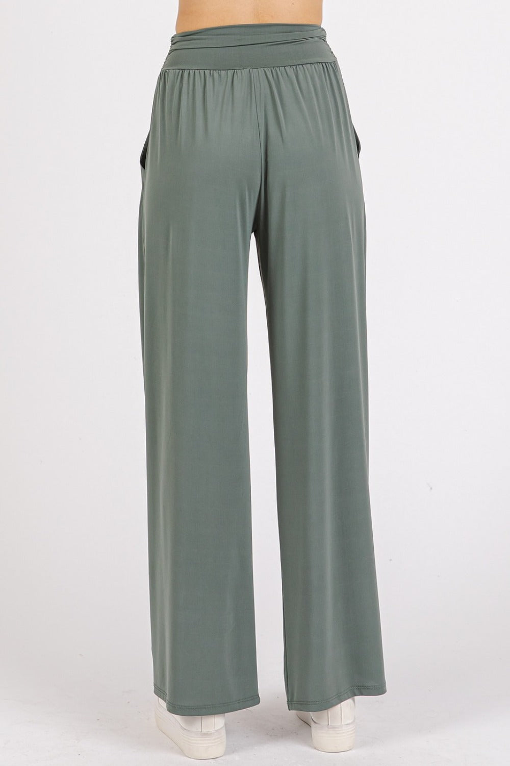 The Caitlin Banded Waist Wide Leg Pants with Pockets