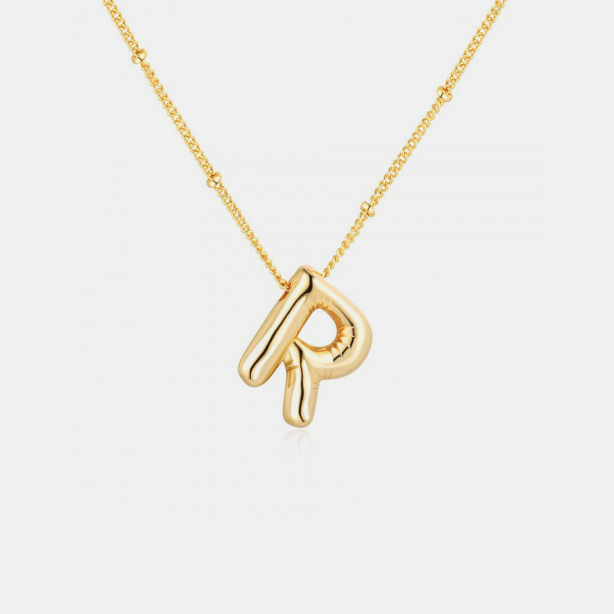 Izabella Collection Gold-Plated Bubble Initial Necklace