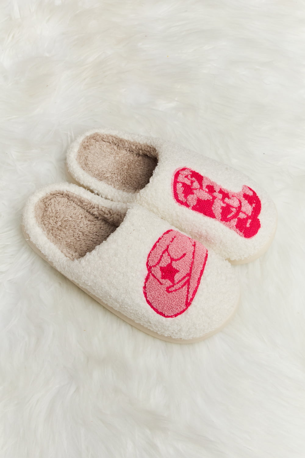 The Everly Printed Plush Slide Slippers