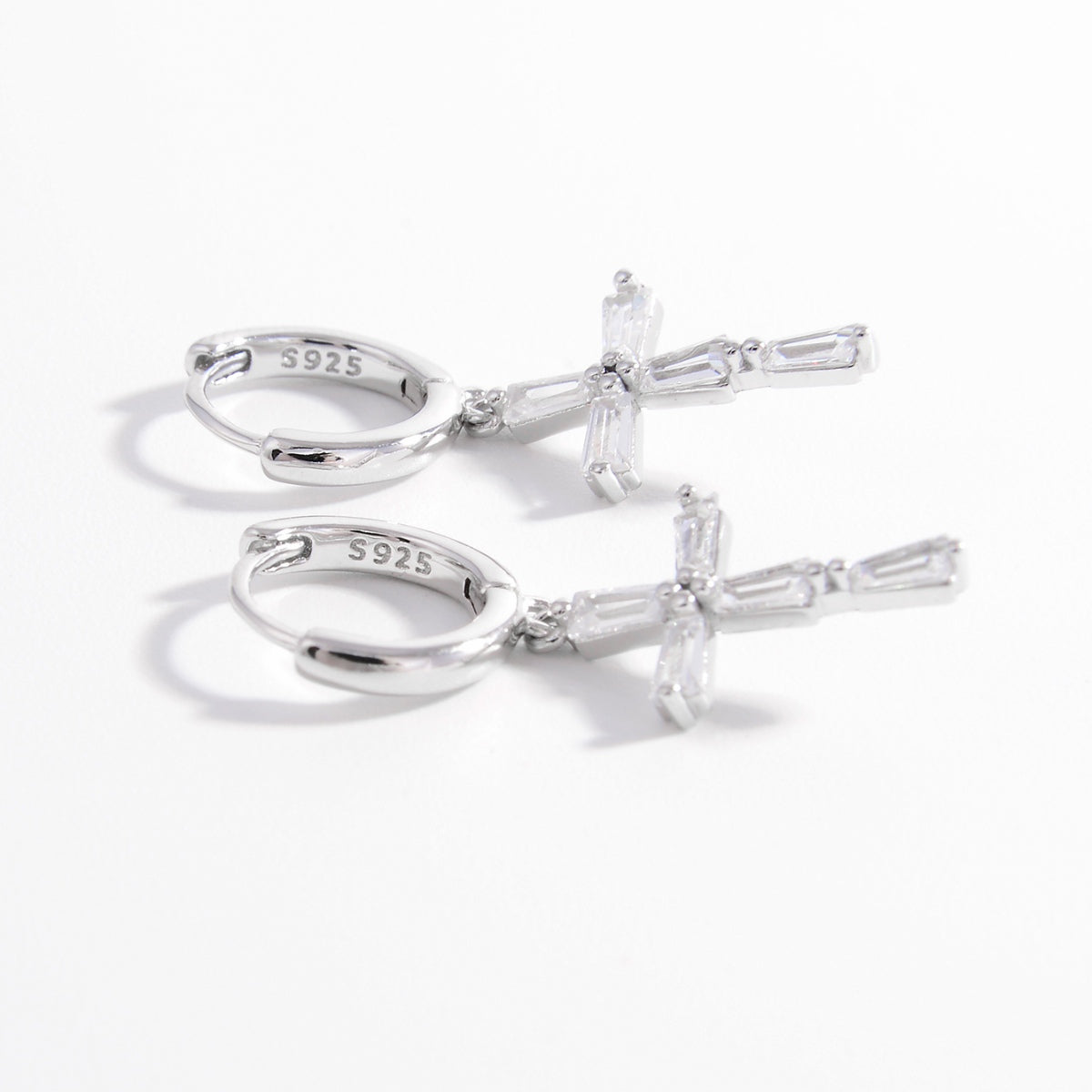 Kimberly Collection Sterling Silver Zircon Cross Earrings