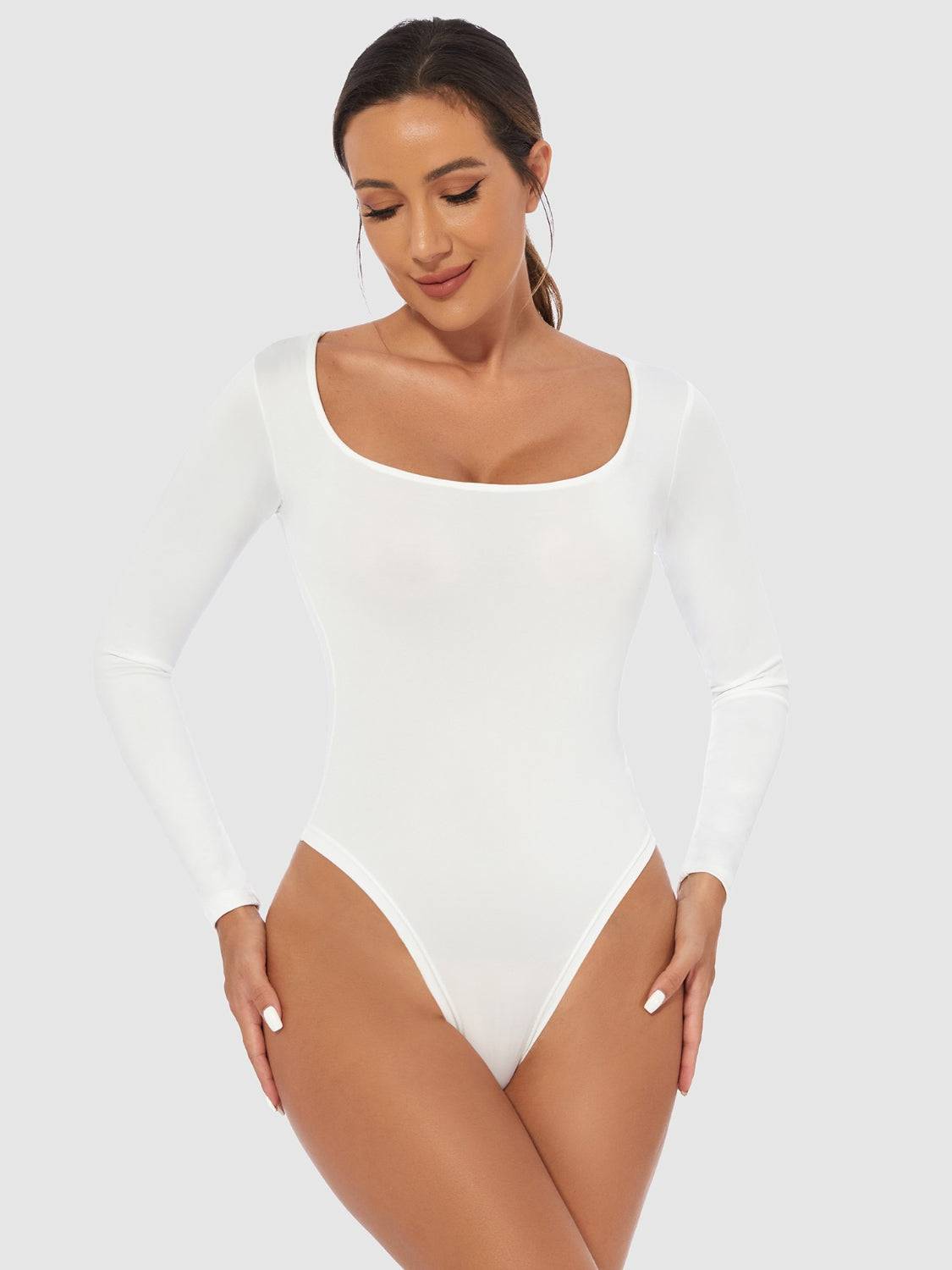 The Zoe Scoop Neck Long Sleeve Bodysuit