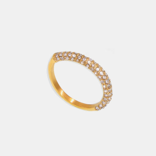 Izabella Collection 18K Gold-Plated Inlaid Zircon Ring