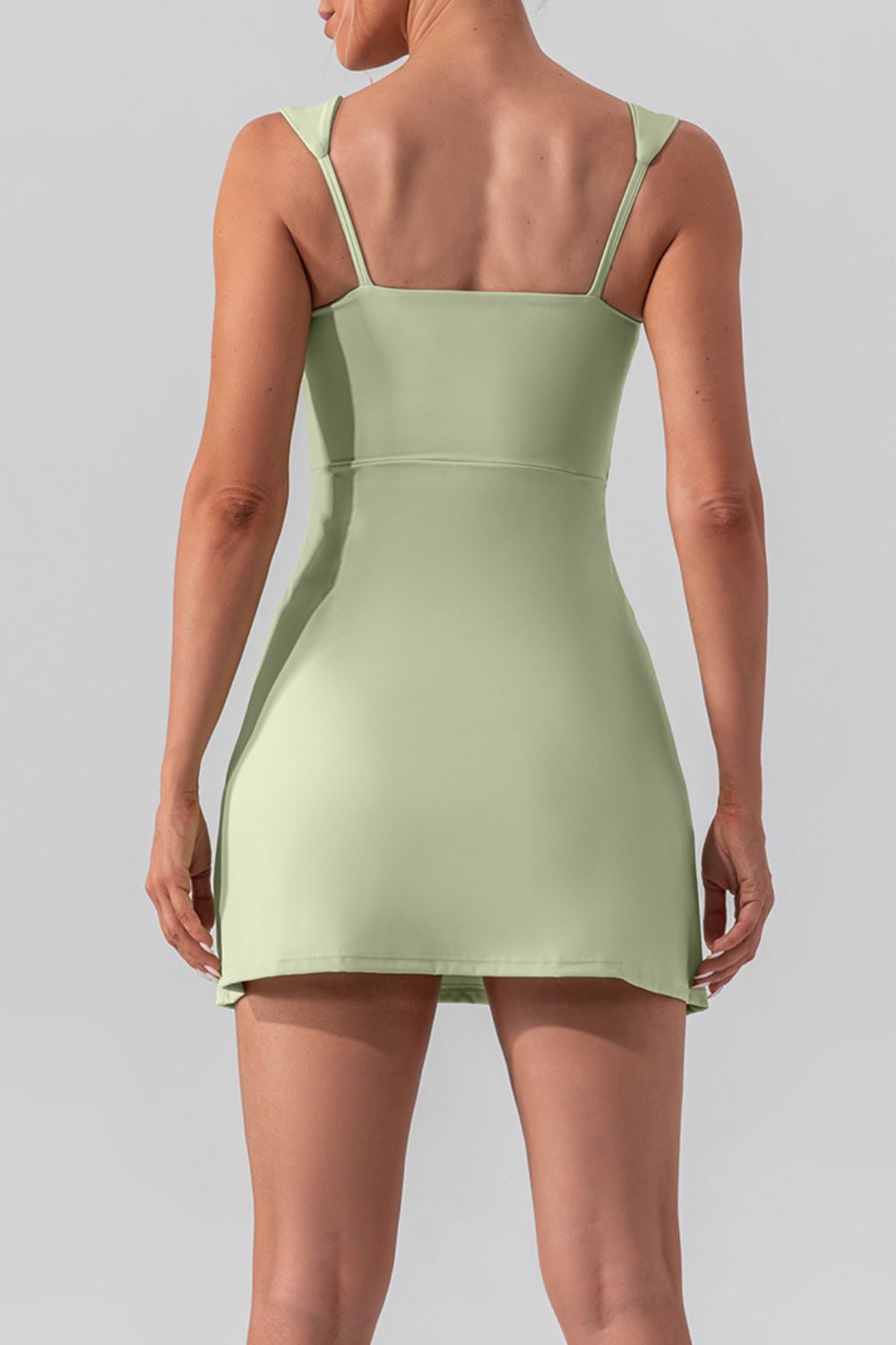 The Sam Square Neck Sleeveless Slit Mini Tennis Dress