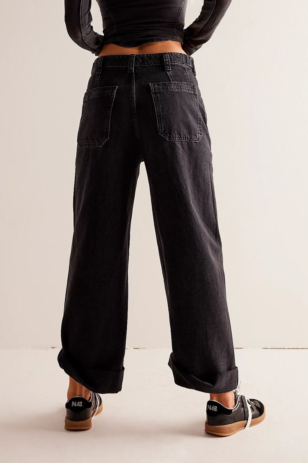 The Samantha Washed Wide Leg Jeans with Pockets