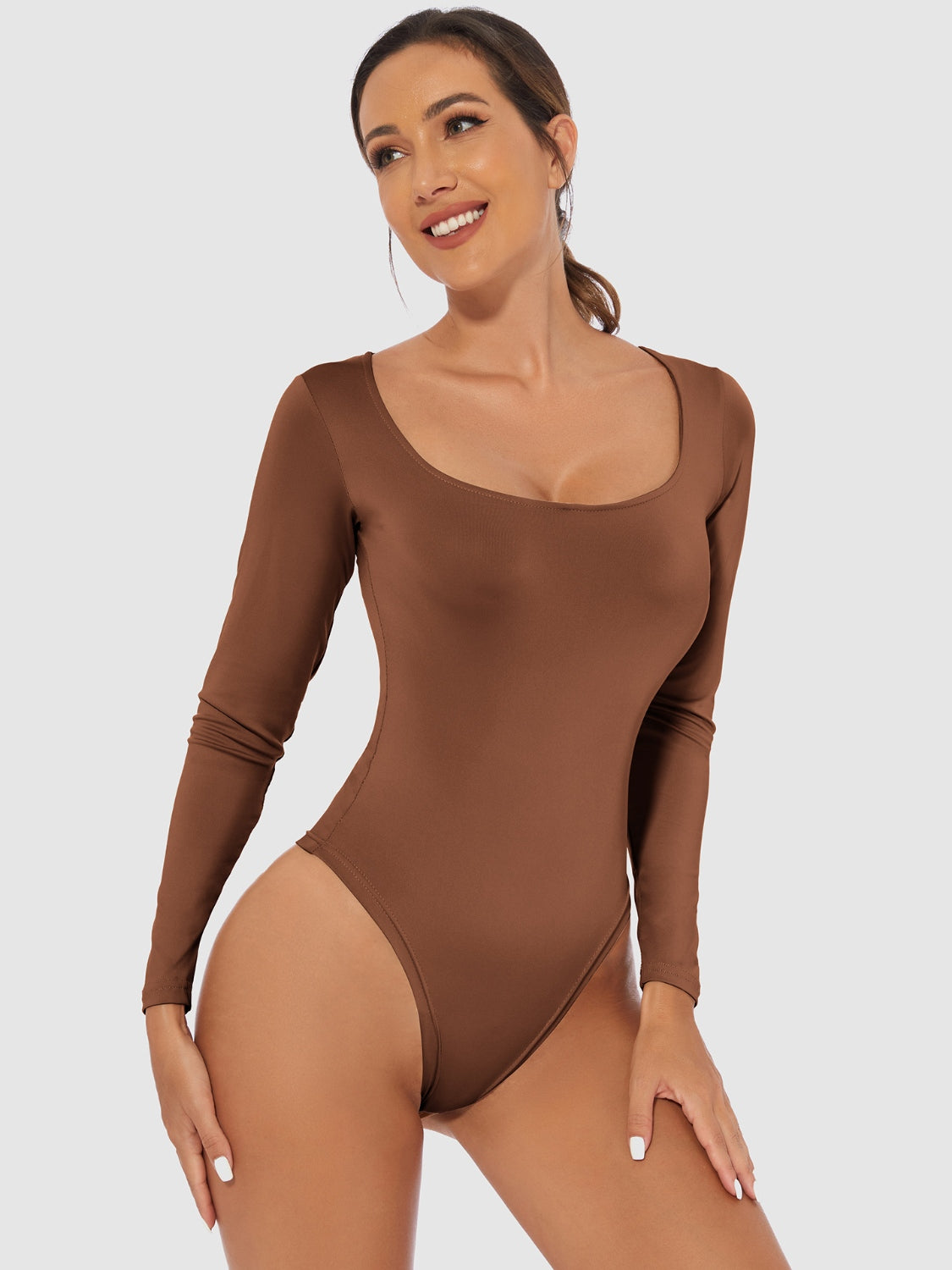 The Zoe Scoop Neck Long Sleeve Bodysuit