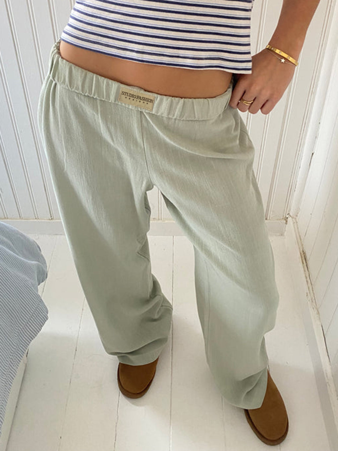 The Zoe Elastic Waist Wide Leg Pants